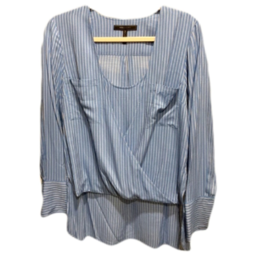 BCBGMaxAzria Soft Drape-Front Blouse NWOT